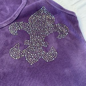 Acid wash Purple Ribbed Tank Top